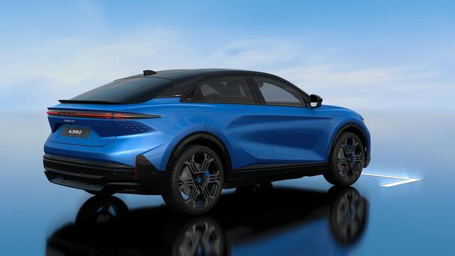 Alpine A390 GT | Bleu Alpine Vision | Sabelt® Alpine sportstoelen in tweekleurig Nappa-leder, elektrisch, verwarmd en met massagefunctie | Pack Driving: Active Driver Assist, Emergency Brake Assist & Handsfree Parking | 21'' gesmede wielen SNOWFLAKE diamantées Noir b