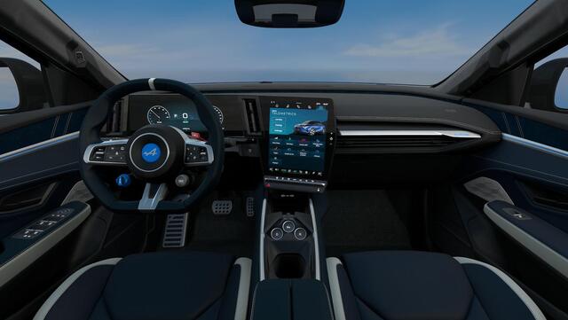 Alpine A390 GT | Gris Tonnerre mat | Pack Driving: Active Driver Assist, Emergency Brake Assist & Handsfree Parking | Devialet® XtremeSound audiosysteem | Decorpanelen dashboard en middenconsole in geweven carbon | Alpine sportstoelen met geperforeerd Alcantara®, el