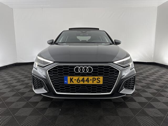Audi A3 Limousine 35 TFSI S edition (INCL.BTW) Aut. *PANO | LEATHER-FABRIC | FULL-LED | AMBIENTLIGHT | SPORTSEATS | DIGI-COCKPIT | NAVI-FULLMAP | SHIFT-PADDLES | DAB+ | CRUISE | PDC | 18"ALU*