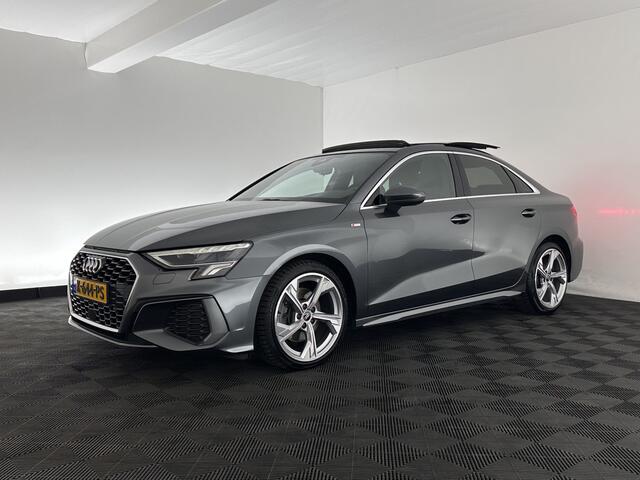 Audi A3 Limousine 35 TFSI S edition (INCL.BTW) Aut. *PANO | LEATHER-FABRIC | FULL-LED | AMBIENTLIGHT | SPORTSEATS | DIGI-COCKPIT | NAVI-FULLMAP | SHIFT-PADDLES | DAB+ | CRUISE | PDC | 18"ALU*