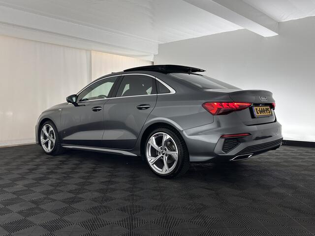 Audi A3 Limousine 35 TFSI S edition (INCL.BTW) Aut. *PANO | LEATHER-FABRIC | FULL-LED | AMBIENTLIGHT | SPORTSEATS | DIGI-COCKPIT | NAVI-FULLMAP | SHIFT-PADDLES | DAB+ | CRUISE | PDC | 18"ALU*