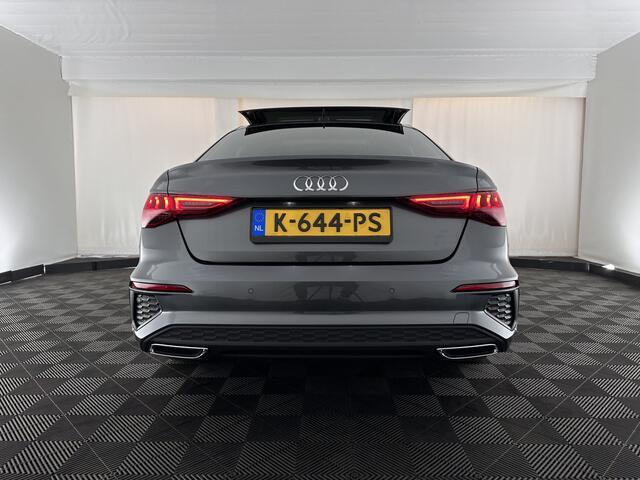 Audi A3 Limousine 35 TFSI S edition (INCL.BTW) Aut. *PANO | LEATHER-FABRIC | FULL-LED | AMBIENTLIGHT | SPORTSEATS | DIGI-COCKPIT | NAVI-FULLMAP | SHIFT-PADDLES | DAB+ | CRUISE | PDC | 18"ALU*