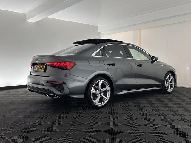 Audi A3 Limousine 35 TFSI S edition (INCL.BTW) Aut. *PANO | LEATHER-FABRIC | FULL-LED | AMBIENTLIGHT | SPORTSEATS | DIGI-COCKPIT | NAVI-FULLMAP | SHIFT-PADDLES | DAB+ | CRUISE | PDC | 18"ALU*