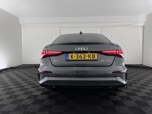 Audi A3 Limousine 35 TFSI S edition (INCL-BTW) *AUT | 1/2 LEATHER | MATRIX-LED | HEATED-SPORTSEATS | CRUISE | CAMERA | DIGI-COCKPIT | NAVI-FULLMAP | PRIVACY-GLASS | AMBIENT-LIGHT | ECC | PDC | 18''ALU*