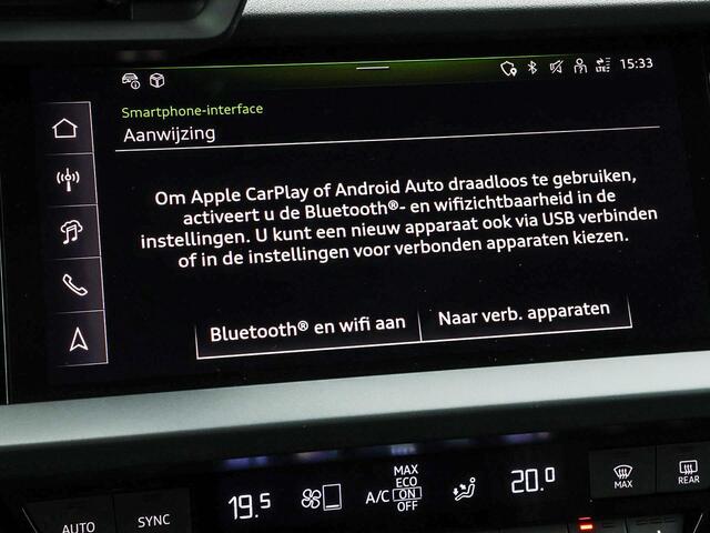 Audi A3 SPORTBACK 40 TFSIe 204pk S Edition · Camera · Apple/Android Car Play · Parkeerassistent · ACC · Optiekpakket Zwart · Stoelverwarming · Garantie t/m 08-07-2029 of 100.000km