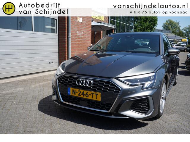 Audi A3 SPORTBACK 30 TFSI S-EDITION ORIGINEEL NEDERLANDS FULL LED ZWARTE HEMEL VIRTUEEL COCKPIT NAVI ANDROID/APPLECARPLAY ADAPTIEVE CRUISE CLIMA PDC V+A LMV 1/2LEDER ENZ...