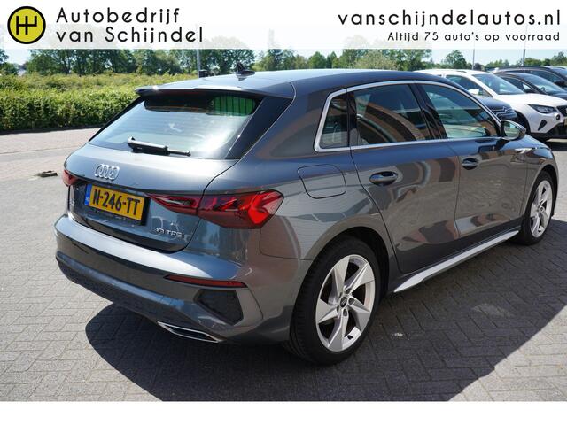Audi A3 SPORTBACK 30 TFSI S-EDITION ORIGINEEL NEDERLANDS FULL LED ZWARTE HEMEL VIRTUEEL COCKPIT NAVI ANDROID/APPLECARPLAY ADAPTIEVE CRUISE CLIMA PDC V+A LMV 1/2LEDER ENZ...