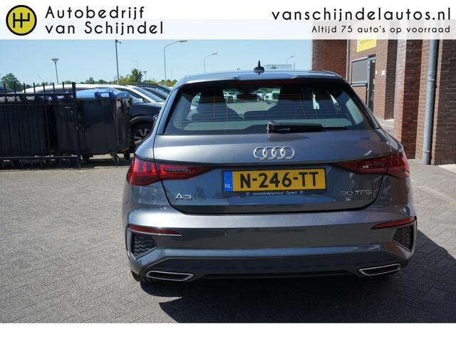 Audi A3 SPORTBACK 30 TFSI S-EDITION ORIGINEEL NEDERLANDS FULL LED ZWARTE HEMEL VIRTUEEL COCKPIT NAVI ANDROID/APPLECARPLAY ADAPTIEVE CRUISE CLIMA PDC V+A LMV 1/2LEDER ENZ...