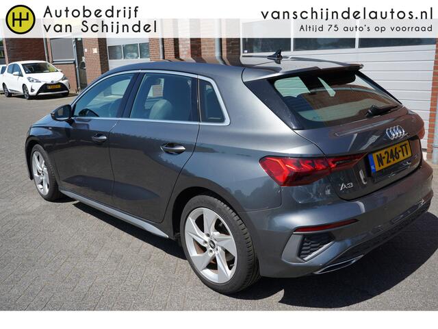 Audi A3 SPORTBACK 30 TFSI S-EDITION ORIGINEEL NEDERLANDS FULL LED ZWARTE HEMEL VIRTUEEL COCKPIT NAVI ANDROID/APPLECARPLAY ADAPTIEVE CRUISE CLIMA PDC V+A LMV 1/2LEDER ENZ...