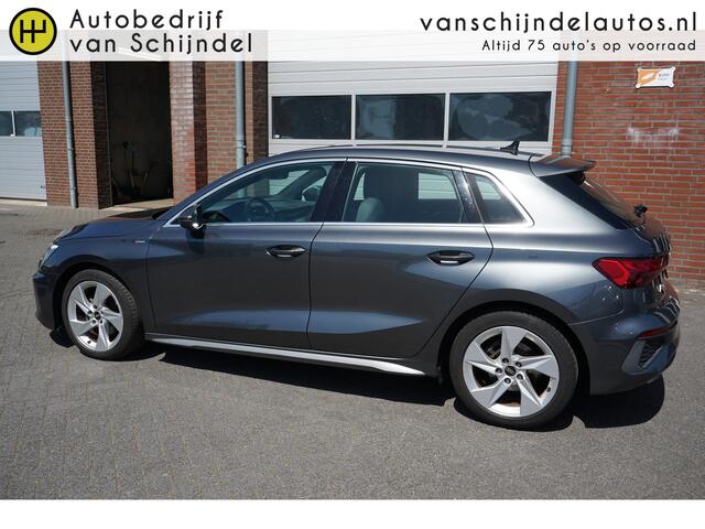 Audi A3 SPORTBACK 30 TFSI S-EDITION ORIGINEEL NEDERLANDS FULL LED ZWARTE HEMEL VIRTUEEL COCKPIT NAVI ANDROID/APPLECARPLAY ADAPTIEVE CRUISE CLIMA PDC V+A LMV 1/2LEDER ENZ...