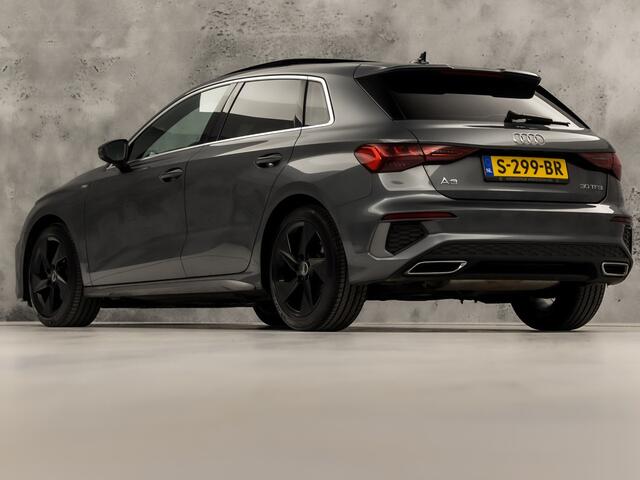 Audi A3 SPORTBACK 30 TFSI S-Line Sport Automaat (SCHUIFDAK, 2X S-LINE, APPLE CARPLAY, PLAT S-LINE SPORTSTUUR, ADAPTIVE CRUISE, SPORTSTOELEN, GETINT GLAS, PARKEER ASSISTENT, NIEUWSTAAT)
