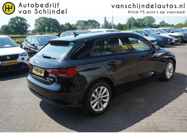 Audi A3 SPORTBACK 30 TFSI PRO LINE ORIGINEEL NEDERLANDS DEALER ONDERHOUDEN ZWARTE HEMEL ANDROID-APPLECARPLAY ADAPTIEVE CRUISE RIJSTROOKSENSOR ECC AIRCO BLUETOOTH PDC LMV ENZ...