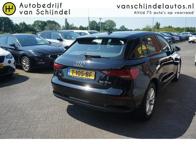 Audi A3 SPORTBACK 30 TFSI PRO LINE ORIGINEEL NEDERLANDS DEALER ONDERHOUDEN ZWARTE HEMEL ANDROID-APPLECARPLAY ADAPTIEVE CRUISE RIJSTROOKSENSOR ECC AIRCO BLUETOOTH PDC LMV ENZ...