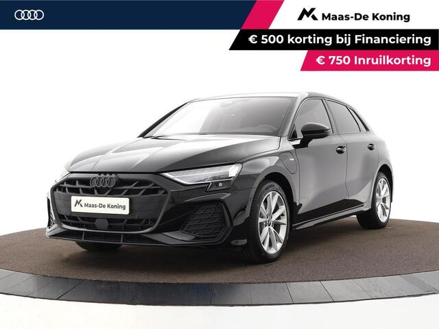 Audi A3 SPORTBACK 40 TFSIe 204pk S-tronic S edition · SOH 100% · Camera · Apple/Android Car Play · Navigatie · Stoelverwarming · Zwart optiek · P-Sensoren · 17'' Inch · Garantie t/m 12-06-2029 of 100.000km · EXTRA INRUILKORTING ·