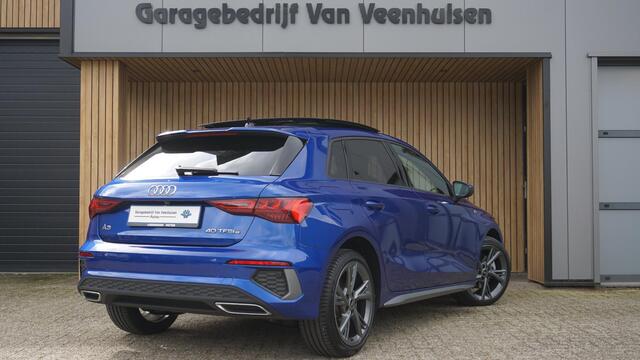 Audi A3 SPORTBACK 40 TFSIe 204PK 2x S-Line Pano.dak 18inch LM Virtual Cockpit *Sepang Blue* A-Camera ACC 66911km!