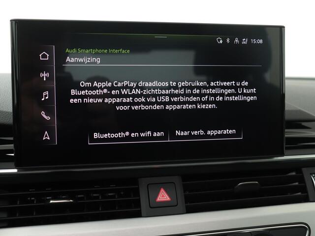 Audi A4 Limousine 40 TFSI S edition | 204 PK | Volledig digitaal instrumentenpaneel | Schuif / kanteldak | Achteruitrijcamera | LED verlichting | Lichtmetalen velgen 18"| Sportstoelen | Parkeersensoren | Navigatie | Half lederen bekleding |