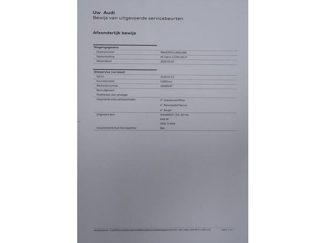 Audi A5 Cabriolet 40 TFSI Launch edition Sport S-Line Matrix Nekverwarming Trekhaak 3-Zone airco Digitaal Camera ACC Navigatie Automaat Alcantara Massagestoelen App connect 19 inch Sportvelgen Navarrablauw metallic Nieuwstaat