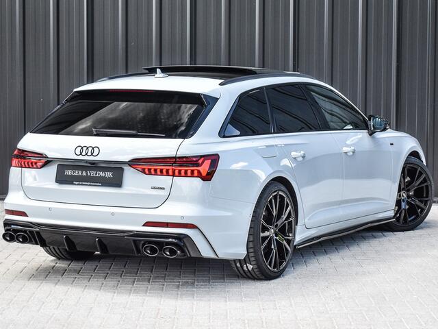 Audi A6 Avant 55 TFSI e quattro S edition Competition PANORAMADAK | ADAPTIEVE CRUISE CONTROL | 5 JR GARANTIE | HEAD UP | 360 CAMERA | B&O AUDIO | ELEKTR. VERST. STOELEN | ELEKTR. TREKHAAK | AMBIANCE VERLICHTING | AKOUSTISCH GLAS | KEYLESS ENTRY | STOELVERWARMING 