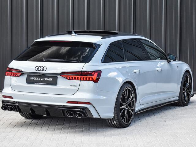 Audi A6 Avant 55 TFSI e quattro S edition Competition PANORAMADAK | ADAPTIEVE CRUISE CONTROL | 5 JR GARANTIE | HEAD UP | 360 CAMERA | B&O AUDIO | ELEKTR. VERST. STOELEN | ELEKTR. TREKHAAK | AMBIANCE VERLICHTING | AKOUSTISCH GLAS | KEYLESS ENTRY | STOELVERWARMING 