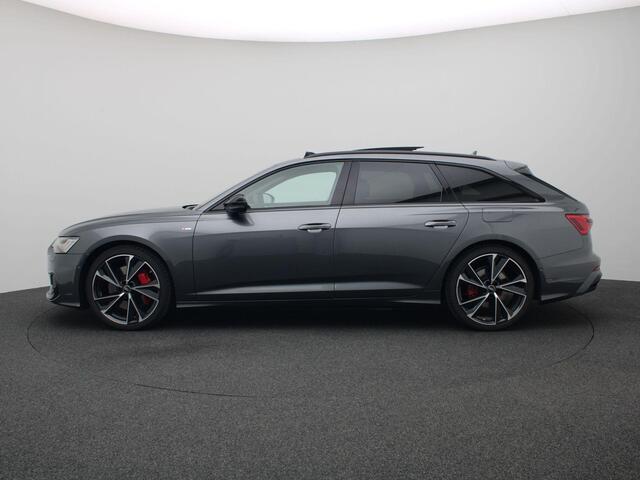 Audi A6 Avant 55 TFSI e quattro S edition Competition Panoramadak, 360 gr. camera, elek. stoelen, head-up display, keyless, stoelverwarming voor & achter, B&O, trekhaak, alarm, 21'' lichtmetaal, adaptive cruise control, side assist, virtual pedal
