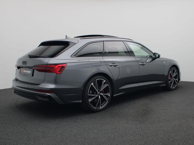 Audi A6 Avant 55 TFSI e quattro S edition Competition Panoramadak, 360 gr. camera, elek. stoelen, head-up display, keyless, stoelverwarming voor & achter, B&O, trekhaak, alarm, 21'' lichtmetaal, adaptive cruise control, side assist, virtual pedal