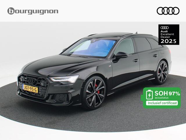Audi A6 Avant 55 TFSi e 367 Pk quattro S-Line Competition Automaat | 360° Camera | Trekhaak | Panoramadak | Carplay | Full LED | Head Up | Stoel Verwarming | 21 Inch | 15.354 Km!!