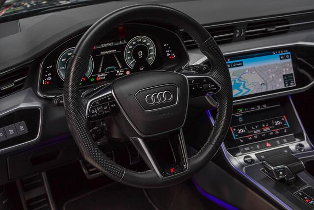 Audi A6 Avant 55 TFSI e quattro HUD Leer Pano ACC Navi 360 Camera PDC Memory Elektr. achterklep Climate (4-zone) Matrix LED Carplay Interieur-voorverwarming Audi pre sense 360° LM velgen BTW auto