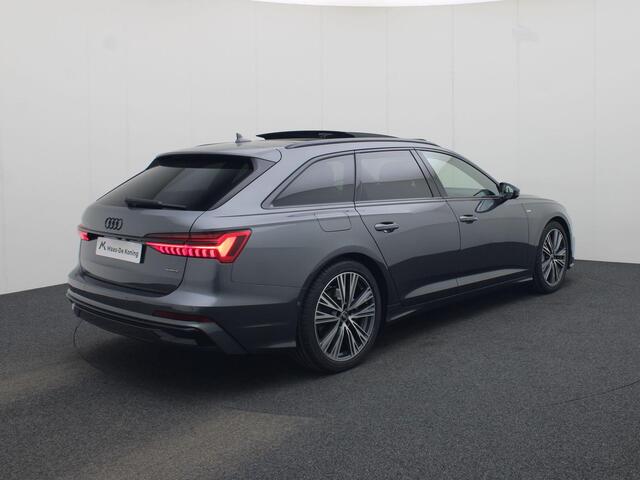 Audi A6 Avant 50 TFSIe 220kW/299PK quattro S Line · Panoramadak · Trekhaak · Camera · Bang & Olufsen · Adaptive Cruise Control · Dodehoeksensor · Leder/Alcantara · Stuur, Stoel en achterbank verwarming · Garantie t/m 26-12-2029 of 100000km.