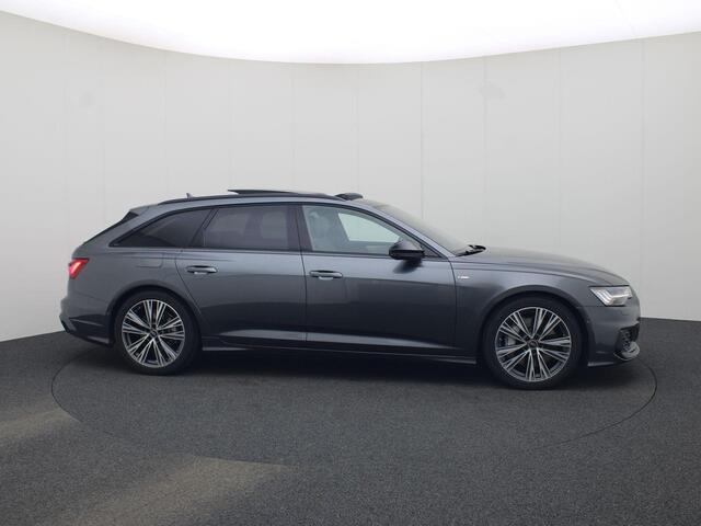 Audi A6 Avant 50 TFSIe 220kW/299PK quattro S Line · Panoramadak · Trekhaak · Camera · Bang & Olufsen · Adaptive Cruise Control · Dodehoeksensor · Leder/Alcantara · Stuur, Stoel en achterbank verwarming · Garantie t/m 26-12-2029 of 100000km.