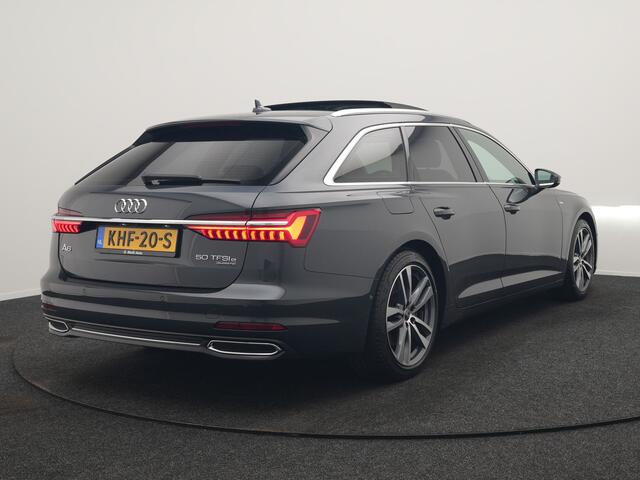 Audi A6 Avant 50 TFSI e quattro S Line PHEV 300pk | Trekhaak Af Fabriek | Panodak | 360 Camera | Head Up | Matrix LED | Adaptive Cruise | S-Line | Alcantara Sportstoelen Memory & Verwarmd | Keyless | Blis | Navigatie | Virtual | DAB | 19"L.M | Plug In Hybrid |
