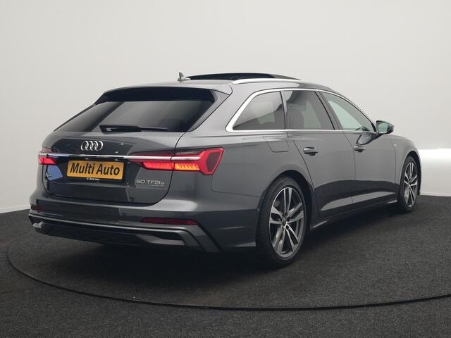 Audi A6 Avant 50 TFSI e quattro S-Line PHEV 300pk Dealer O.H Panodak | Head Up | Adaptive Cruise | Lederen Sportstoelen Memory & Verewarmd | S Sportstuur Verwarmd | Apple Carplay | Blis | Sfeerverlichting | Keyless | Navigatie | Virtual | DAB | 19" L.M Plug In Hy
