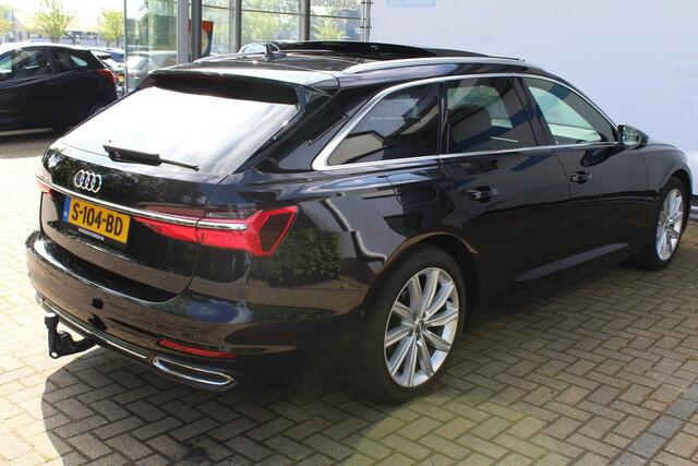 Audi A6 Avant 40 TDI S edition | Incl. 12 maanden Garantie | Panorama dak | Elektrisch wegklapbare trekhaak | Elektrisch verstelbare stoelen met memory | Elektrische kofferbakklep | Keyless entry/start | Stoelverwarming | Adaptive cruise | Navigatie | Schuif/kantel dak | Head-up Display | Dodehoekdetectie | Draadloze telefoonlader |