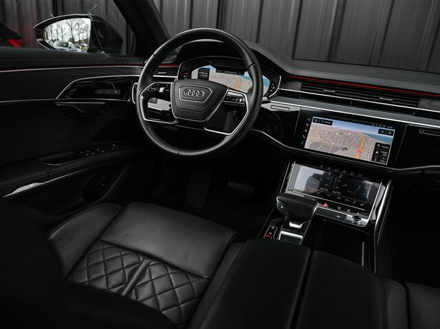 Audi A8 55 TFSI QUATTRO PRO LINE PLUS | LUCHTVERING | STANDKACHEL | VIRTUAL COCKPIT | LUCHTVERING | ADAPTIVE CRUISE | STOELVERWARMING EN -VENTILATIE | MASSAGE | 360 CAMERA | PANORAMADAK | LED | STUURVERWARMING | HEAD-UP | AMBIANCE INTERIEUR | SOFT-CLOSE |
