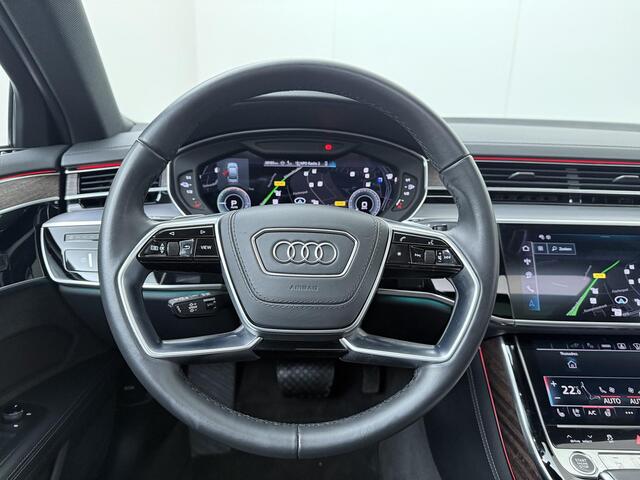 Audi A8 60 TFSI e quattro | 462 PK | SoH 89% | Panoramadak | Digitale Matrix LED koplampen | Nachtzicht assistent | Head-up display | 360 graden Area view | 21" LM velgen | S line | Luchtvering | Vierwielbesturing |