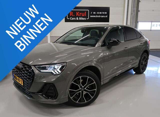 Audi Q3 Sportback 35 TFSI S Edition 2x S Line Automaat Chronosgrijs 1e Eigenaar Nieuwstaat 4x nieuwe banden Navigatie Camera Leer Blackpack Virtueel Sportstoelen Winterbanden