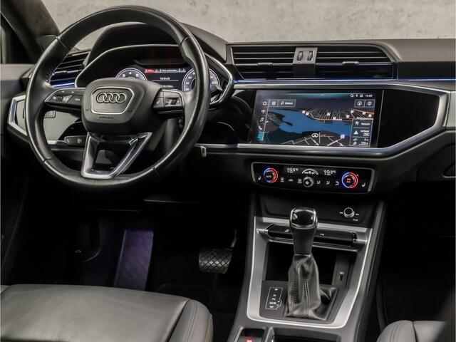 Audi Q3 35 TFSI S Line Sport 150Pk Automaat (VIRTUAL COCKPIT, GROOT NAVI, LEDER, SFEERVERLICHTING, ALCANTARA HEMEL, STUUR/STOELVERWARMING, SPORTSTOELEN, MATRIX LED KOPLAMPEN, GETINT GLAS, NIEUWSTAAT)