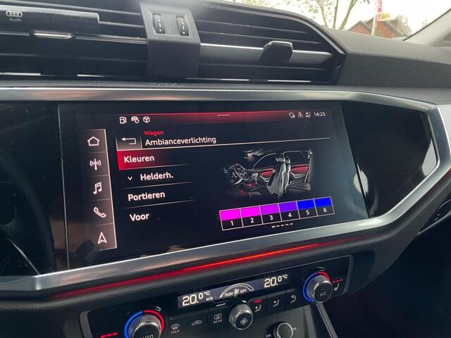 Audi Q3 45 TFSI e S-line, Luxe ambianceverlichting, Stoelverwarming, Leder, Hybride, Digitaal dashboard