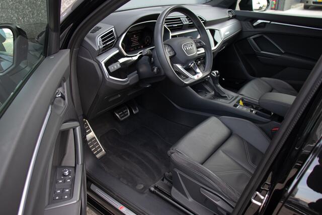 Audi Q3 Sportback 45 TFSI e S Edition | S-Line | Full Option | BTW | 1 Eigenaar | Dealer Onderhouden | Pano | Matrix LED | Sonos | 360 View | Sfeer | Virtual | 20 Inch | Climate | Stoelverwarming | Vol Leder | Keyless | ACC | Dode Hoek Detectie | Garantie