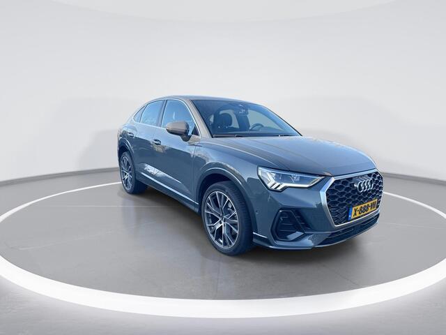 Audi Q3 Sportback 45TFSIe 245pk Advanced Edition · Camera + Parkeersensoren · Apple/Android Car Play · Stoelverwarming · Navigatie · Adaptive Cruise Control · Garantie t/m 11-02-2028 of 100.000km