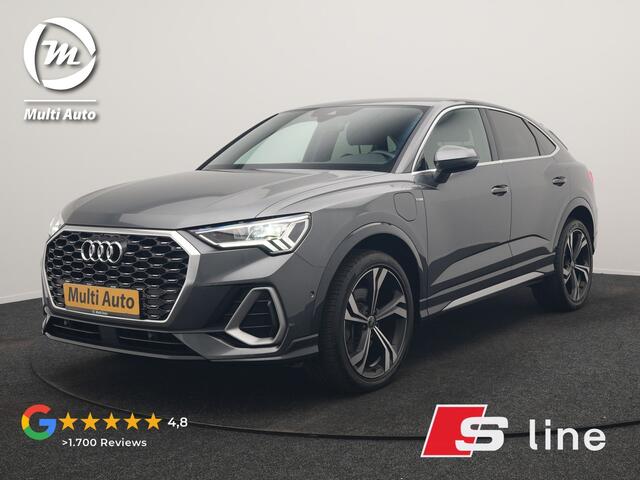 Audi Q3 Sportback 45 TFSI e 2x S Line PHEV 245pk Dealer O.H. | Trekhaak Af Fabriek | Adaptive Cruise | Matrix LED | Camera | Sonos Audio | Alcantara Sportstoelen Verwarmd | Blis | Navigatie | DAB | 20"L.M | Plug In Hybrid |