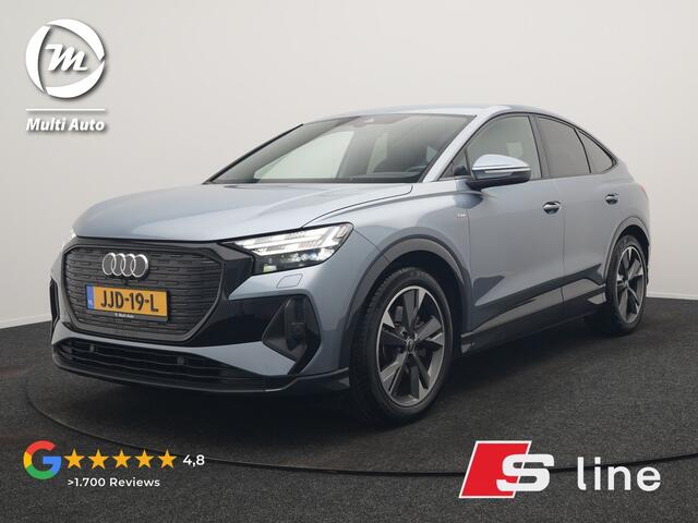 Audi Q4 Sportback e-tron 40 S Line 77 kWh 204pk | Adaptive Cruise | Valcona Lederen Sportstoelen Verwarmd | 20"L.M | Apple Carplay | Keyless | Blis | Camera | Virtual | Navigatie | DAB |