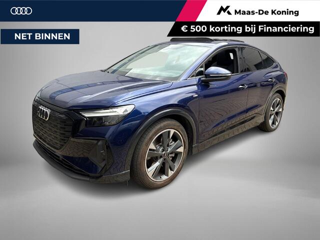Audi Q4 Sportback e-tron 40 S edition 204 PK 77 kWh · SOH 96,3% · Panoramadak · Camera · Apple/Android Car Play · Navigatie · Head-Up Display ·