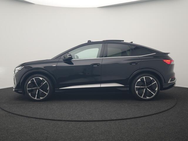 Audi Q4 Sportback e-tron 35 S Line 55 kWh 170pk Dealer O.H. | Panodak | Adaptive Cruise | Camera | Matrix LED | Lederen Comfortstoelen Verwarmd | Virtual Cockpit | Lane Assist | DAB | 21"L.M |