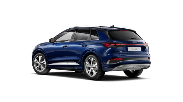 Audi Q4 e-tron Q4 45 e-tron quattro 286 1AT S edition Automaat | Verwarmbare voorstoelen | Audi Virtual Cockpit | Servosluiting achterklep | Privacy glas | MMI navigatie plus | S line-interieur met sportstoelen en zwarte stoffen-kunstlederen bekleding | Audi soundsystem