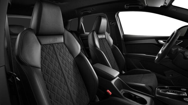 Audi Q4 e-tron 45 quattro S Edition 82 kWh | 286 PK | SoH 100% | Trekhaak | Matrix LED koplampen | Warmtepomp | 21" LM velgen | S line |
