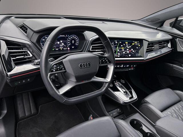 Audi Q4 e-tron 50 quattro Launch edition S Competition 77 kWh | Panoramadak | Head-Up | Sport-Plusstoelen| Ambient-lightning | Stoelverwarming | Elekt.stoelen+Memory | Sonos |