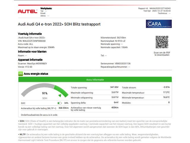 Audi Q4 e-tron 35 170pk Launch edition 55 kWh SOH 91% Warmtepomp Trekhaak Stoelverwarming Led Carplay