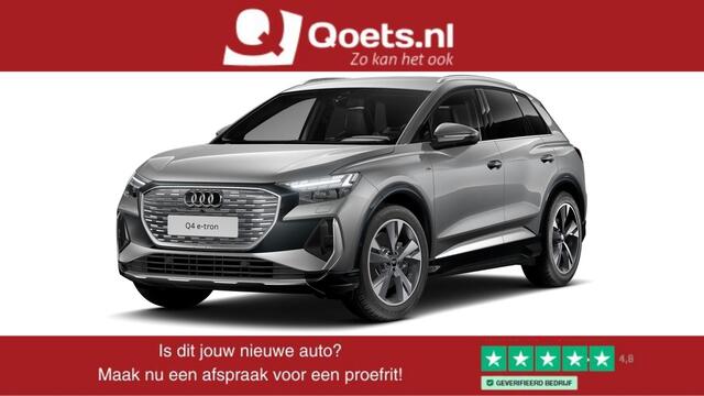 Audi Q4 e-tron 40 S edition 77 kWh Assistentiepakket plus - Dynamic pakket plus - Veiligheidspakket plus - Stoelverwarming voorin - Sportstoelen - Warmtepomp - Verwarmbaar stuurwiel - Privacy glas - Lane departure warning -