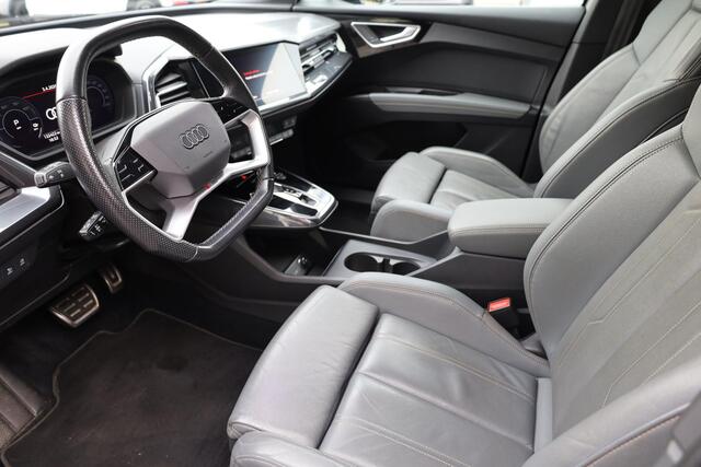Audi Q4 e-tron 50 quattro S-Line edition 77 kWh TREKHAAK-ELEC. LEER CAMERA DAB CARPLAY COCKPITVIEW NAVI 21"LMV-GOLD ZWARTE-HEMEL 2xPDC ENZ!