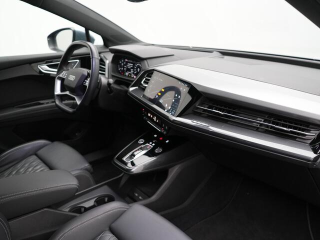 Audi Q4 e-tron 40 S Line 77 kWh 204pk | Adaptive Cruise | Valcona Lederen Sportstoelen Verwarmd | 20"L.M | Apple Carplay | Keyless | Blis | Camera | Virtual | Navigatie | DAB |